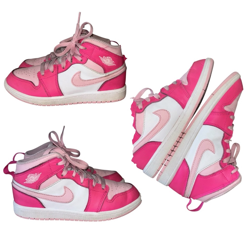 Nike Air Jordan 1 Mid Fierce Pink Girls Youth Shoes 2Y Barbie FD8781-116 ❤️‍🔥